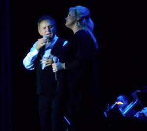 Bobby Vinton on stage at Savannah Center, singing with his daughter.