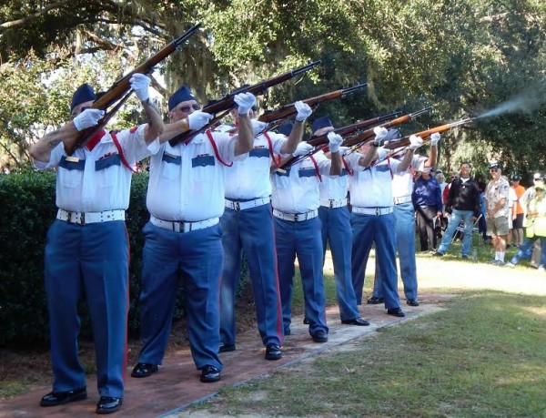 The 2014 annual VMP ceremonies ended with a 21-gun salute out over Lake Mira Mar.