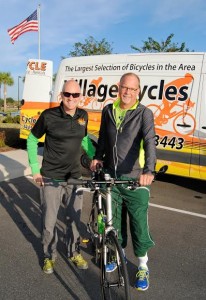 Mark Hall, of Village Cycles, and Villages Rec Department Director, John Rohan, were out bright and early.