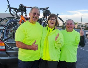 Tamarind Grove Village neighbors Lenn Ferber, Joellen Aimone and Dave Otis, looked forward to the ride.