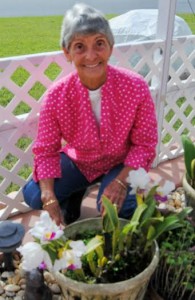 Project advocate, Tootie Jackson, with the orchids her husband, Jim, planted.​