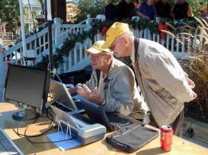 Leon Jurszyszyn and Bob Hagan were picking up signals at Lake Sumter Landing from a camera at the Sumter County Sheriff's Office Annex on County Road 466.