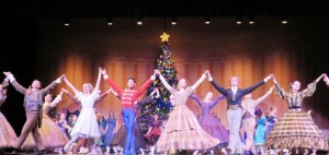 Dancers celebrate during the Christmas party.
