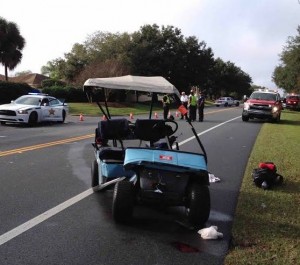 Golf cart driver dies after colliding with mini-van