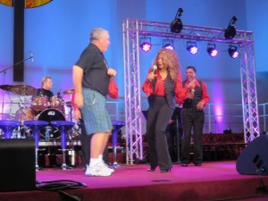 Mike Burke dances with Florence LaRue