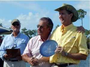 Villager Alan Perkins, center, receives his award from Dick Hedderick.