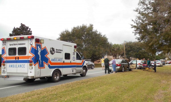 Emergency personnel were on the scene of the accident on Morse Boulevard.