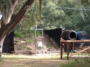 Richard Dickinson's backyard gun range. 