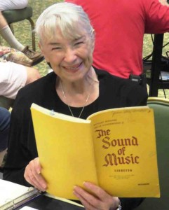 Jeanne Bates brought her music book.