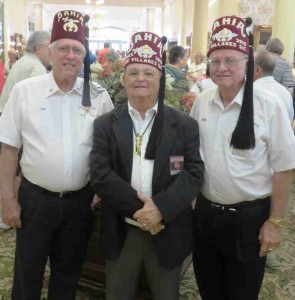 Shriners from left, Jim Chaffin, Tom Miller and Gerry Vann.