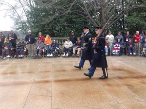 The changing of the Guard at the Tomb of the Unknowns.