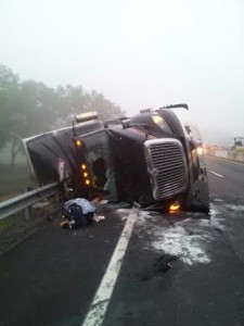 This overturned semi shut down traffic on I-75 for three hours.