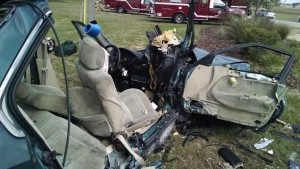 One of the vehicles involved in the crash.