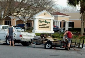 A truck pulling a trailer was one of three vehicles involved in the accident.