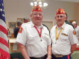 Clyde E. Rorabaugh and Roy A. Thacker, Marine Corps. League leaders, distributed information.