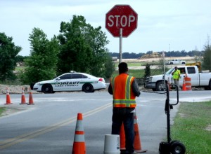 A Lake County sheriff's deputy has been stationed at the corner of County Road 466A and Mirco Racetrack Road.