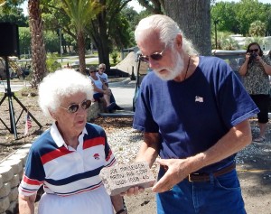 A memorial brick was presented to Marion Curtiss and Al Knight, who served as Maisevich's Honor Flight Guardian.