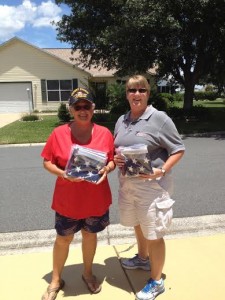 Chris Benvenuto and Kim Castro gave out flags in honor of Memorial Day.