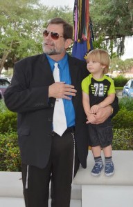 Lady Lake Police Department Chaplain Danny Harvey with grandson Owen Myer.