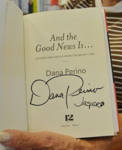Dana Perino's signature included her dog, Jasper's name and paw print.