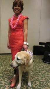 Leslie Nicole Smith with her guide dog.