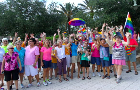 Members of the Rainbow Family & Friends Friday at Market Square. 