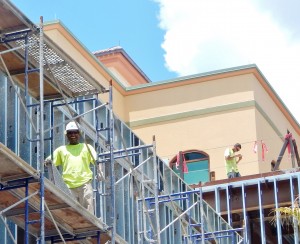 Workers at the TVRH construction site.