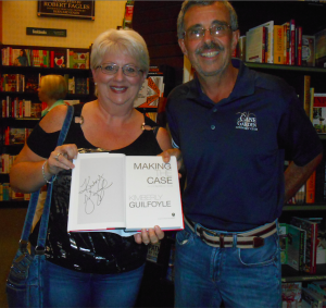Lisa and Mark Gallo show off their autographed book.
