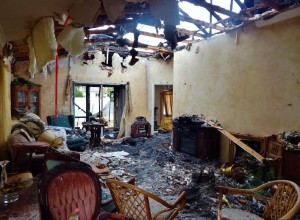 The interior of Donna Austin's home sustained serious damage.