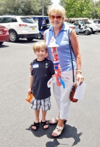 Will Ratliff, 7, made his rocket with grandma, Cheryl Cavan.