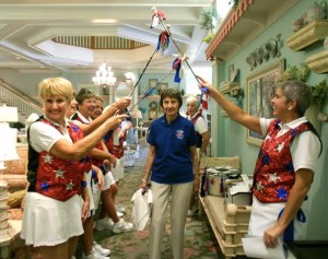 Bette Widdowson celebrated her 91st birthday at the Reunion and was welcomed by the Villages Twirlers.