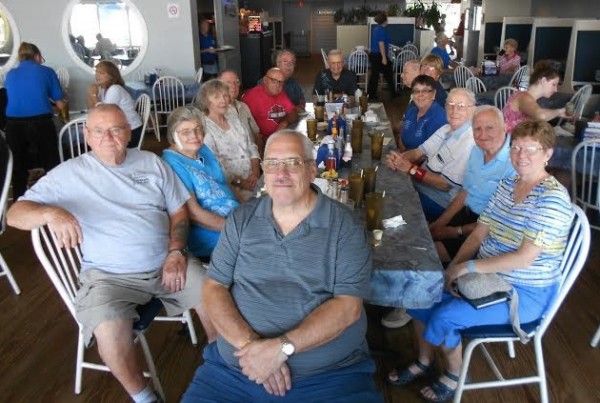 Members of the Blue Squad gathered at Charlie's Fish House Restaurant.