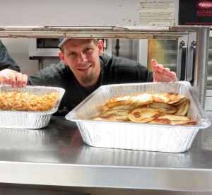 Jay Hall started cooking at 5 a.m. for the benefit brunch.