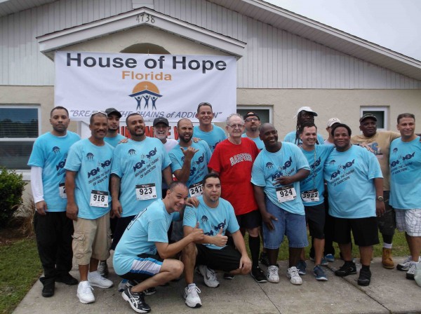 The men of House of Hope after the 5K run/2 mile walk.