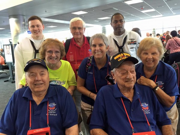 Honor Flight veterans and their Guardians were welcomed at the Baltimore airport. 