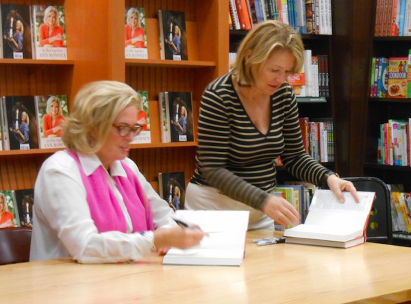 Ann Romney signs a book for Linda Underdonk.