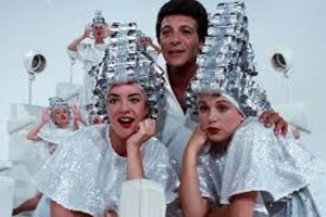 Frankie Avalon sings "Beauty School Dropout" in the movie "Grease."