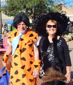 John Cosgrove from Wildwood, as Freddy Flintstone, and Anita DeGennaro, from Ashland Village, were in the Halloween spirit.