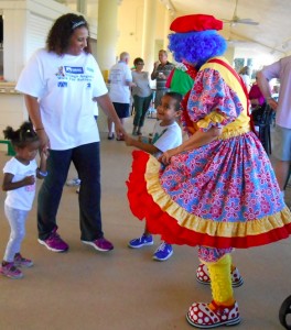 Rufflez the clown entertained children at the event.