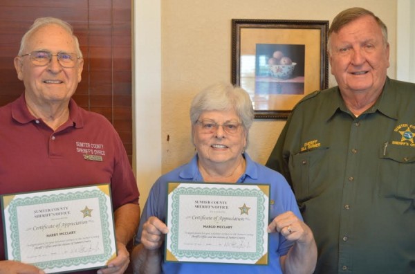 Michael and Margo McClary were honored by Sheriff Farmer.