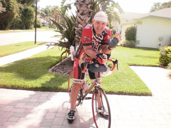 Sal Gentile on his bicycle.