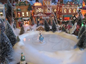A skating rink is par to the display.