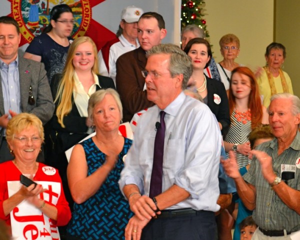 Jeb Bush spoke to a packed house in Ocala.