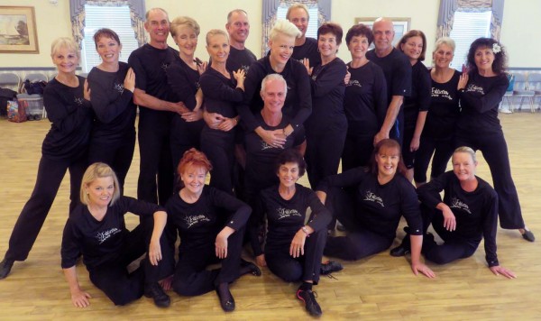 Petrina, third row center, and the Evolution dancers