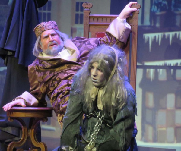 Scott H. Severance, left, as Scrooge with Josh Dennis as Marley's ghost.