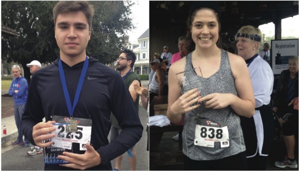 Joseph Cilenti and Hannah Dushane were the first place overall male and female in the Running of the Squares 5K.