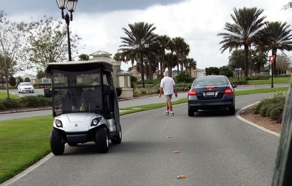 A misguided motorist wound up on the multi-modal path in The Villages.