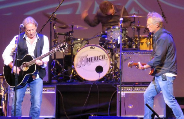 Dewey Bunnell, left, and Gerry Beckley on guitar team up for America.