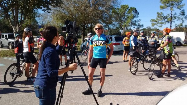 Kurt Searvogel is interviewed after breaking the world record