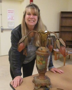 Sherrie Marks with her lamp.